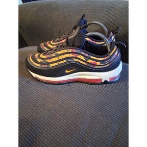 Nike Air Max 97 Gold Floral Womens Size 9 Athletic Running Shoes Sneakers